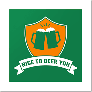 State Patty's Day Shirt - Nice To Beer You Posters and Art